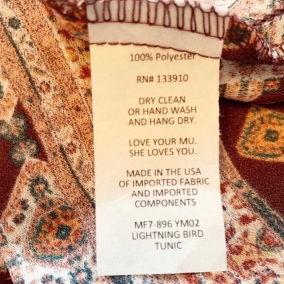 Show Me Your Mumu Tunic Blouse Size Small NWT Boho Festival Peasant Lace Up Top - Picture 8 of 9